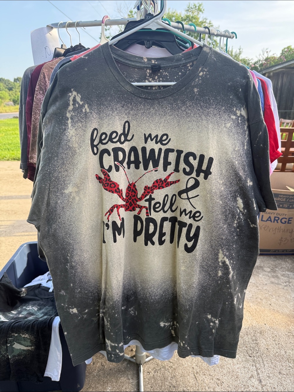 Tultex Black Tee with Red Leopard Crawfish Graphic